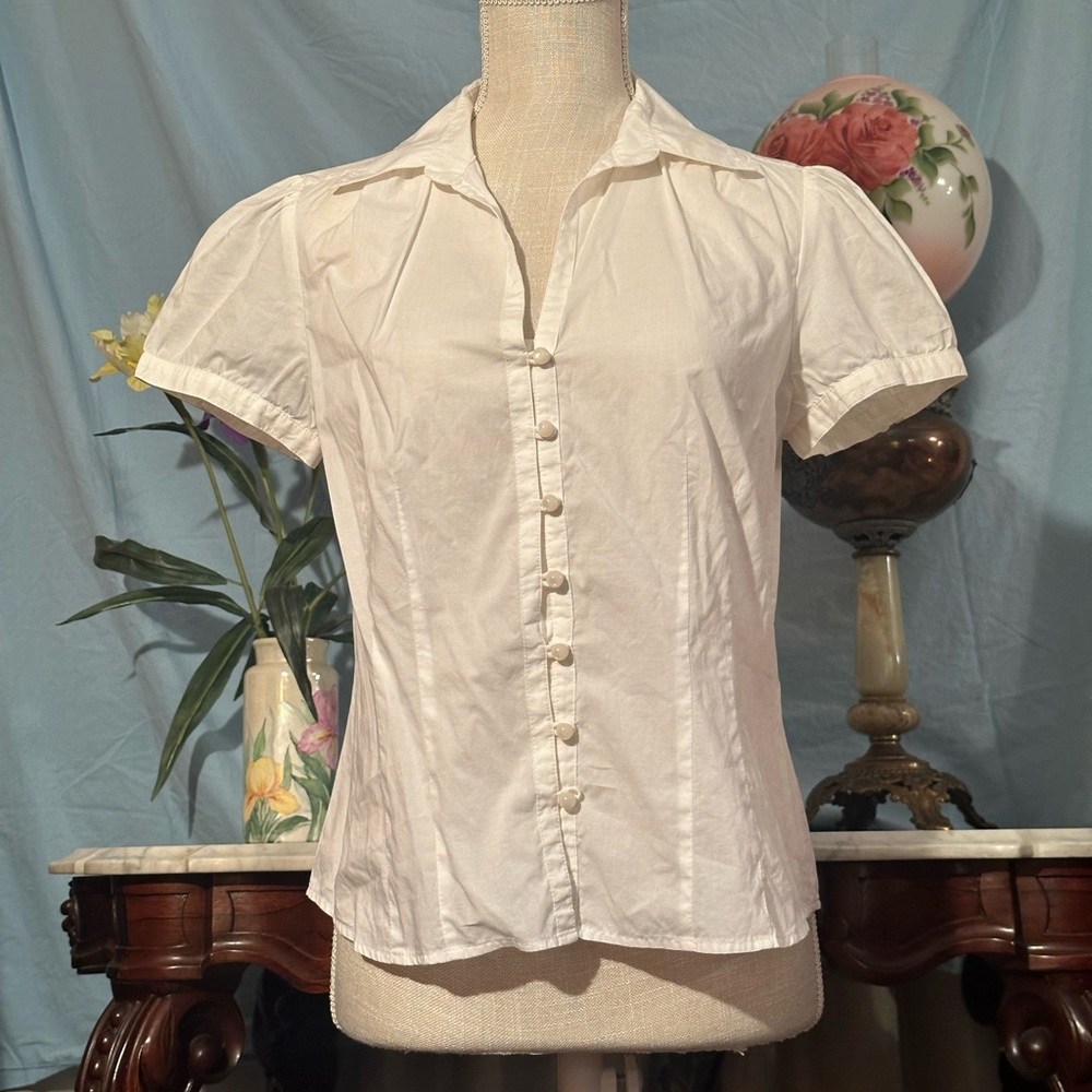 LOFT Crisp White Button-Down Shirt